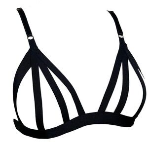 NWT SUZY BLACK NY WILLA CAGE BRALETTE Sz M/L $104 Made in USA